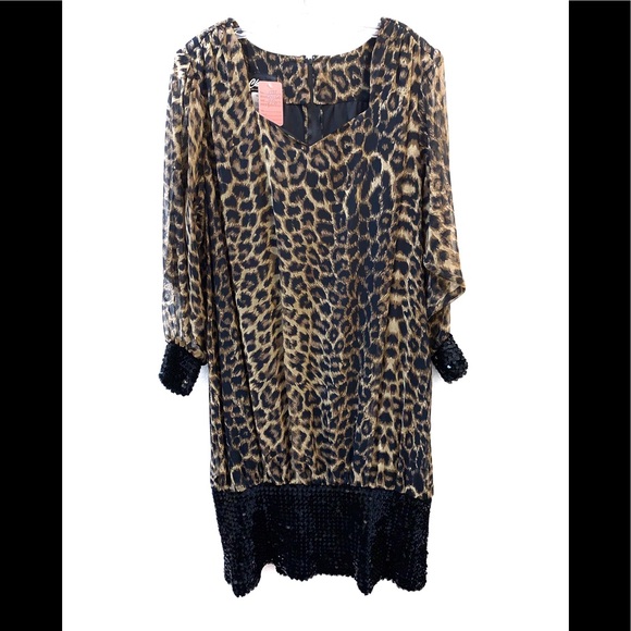 Chez California Dresses & Skirts - Animal Print Dress with Embellishment